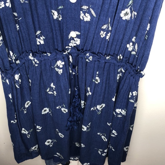 Off Shoulder Blue Floral Dress - Picture 10 of 11